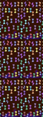 Kelebekli çizim şekli. Bahar ve yaz tasarımı için renkli bir arkaplan. Elle çizilmiş illüstrasyon. Raster renklendirilmiş sonsuz doku.