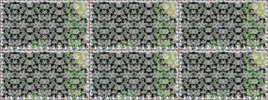 Gri renklere karalamalar çizen kusursuz çiçek deseni. Raster illüstrasyonu.