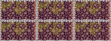 Tekstil, kumaş, ambalaj, hatıra defteri için hoş bir çiçek arkaplanı. El çizimi çiçekli, pürüzsüz bir desen. Çocuksu tasarım. Kahverengi arkaplanda.