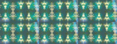 Raster illüstrasyonu. Bokeh blues ve kar taneleriyle dekoratif Noel arkaplanı.