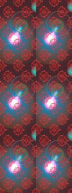 Kahverengi, mavi ve kırmızı renkte çiçekler. Renkli Bahar Temalı Kusursuz Arkaplan. Düz Çiçek Elementleri Tasarımı. Güzel çiçek deseni..