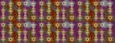 Renkli elementlerle Raster ilginç desen.