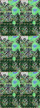 Renkli Bahar Temalı Kusursuz Arkaplan. Düz Çiçek Elementleri Tasarımı. Sevimli çiçek raster deseni. Yeşil renkte çiçekler.