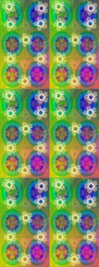 Raster sevimli kar taneleri renkli arka plan üzerinde. Raster resim. Raster kar taneleri desen.