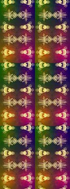 Kar tanelerinin soyut arkaplanı olan şirin bir Noel arkaplanı. Altın kar taneleri. Renkler. Noel ve yeni yıl moda baskıları için tatil tasarımı. Raster illüstrasyonu.