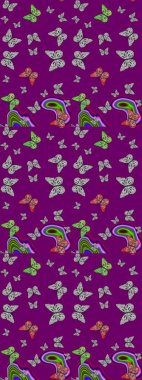 Renkli kelebeklerin güzel arka planı. Elle çizilmiş illüstrasyon. Kıyafetler, erkekler, kızlar ve duvar kağıtları için soyut çizim kalıbı. Raster..