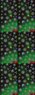 Çiçekli eskiz çizimi. Gri ve yeşil renkli çiçekler. Renkli Yaz Temalı eskiz kalıbı. Düz Çiçek Elementleri Tasarımı.