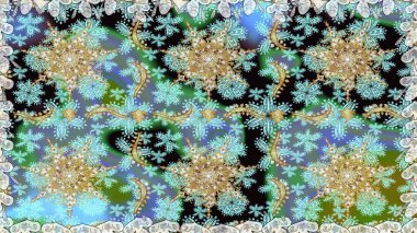 Duvar kâğıdı barok, İspanyol kumaşı. Tarafsız renklerde altın elementler. Şık bir grafik desen. Kusursuz raster arka plan. Çiçek deseni.