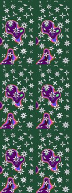 Hoş bir çiçek geçmişi var. Küçük bir çiçekte eskiz deseni. Güzel kumaş deseni. Raster illüstrasyonu.