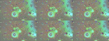 Raster illüstrasyonu. Moda arka planında parlak buketler. Kumaş, duvar kağıdı ve kağıt üzerine baskı yapmak için gelişen arka plan. Eski usul küçük çiçekli şirin bir eskiz deseni..