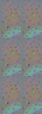 Gri ve bej arka planda. Çocuksu tasarım. Elle çizilmiş çiçek desenli Raster çizimi. Tekstil, kumaş, ambalaj, hatıra defteri için güzel çiçek arkaplanı..