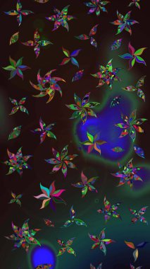 Raster deseni. Botanik çizim kalıbı. Organik elementler. Suluboya etkisi.