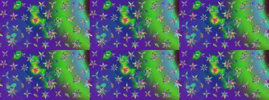 Güzel kumaş deseni. Karalama çiçeği. Zentangle soyut çiçekleri. Raster illüstrasyonu. Renkli Bahar Teması eskiz kalıbı. Düz Çiçek Elementleri Tasarımı.