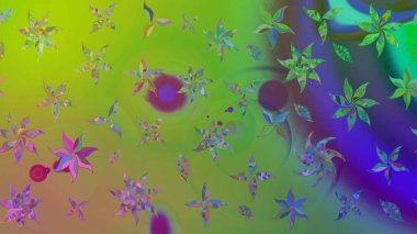 Raster deseni. Çiçekli çiçek deseni, suluboya. Süslü kumaş deseni.