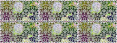 Parlak elementlerin. El çizimi Raster çizimi. Duvar kağıdı, web sayfası arka planı, ambalaj kağıdı, davetiye, broşür, afiş veya web sitesi için kusursuz çiçek deseni kullanılabilir.