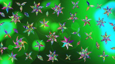 Yeşil renkli çiçekler. Düz Çiçek Elementleri Tasarımı. Çiçek desenli eskiz, yaz çiçekleri. Renkli Bahar Teması çizim şablonu.