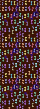 Kelebekli çizim şekli. Kumaş, kağıt, ambalaj kâğıdı ve duvar kağıdı tasarımı için hoş bir arka plan. Kahverengi ve nötr.