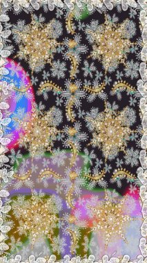 Gri renklerde altın tekrarlayan elementlerle soyut arkaplan. Kusursuz oryantal klasik altın desen.