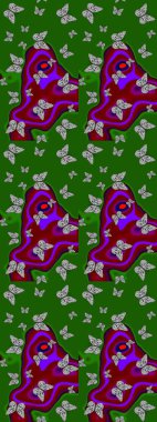 Renkli kelebeklerin eskiz geçmişi. Kumaş, kağıt, ambalaj kâğıdı ve duvar kağıdı tasarımı için güzel bir arka plan. Raster illüstrasyonu.