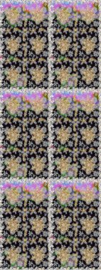 Barok tarzında altın çiçek süsü. Antika altın tekrarlanabilir duvar kağıdı. Damask arkaplanı tekerrür ediyor. Gri renklerdeki altın element.