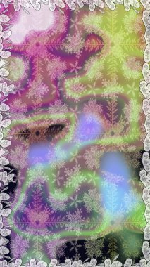 Raster Floral Illustration, Asyalı tekstil. Tarafsız renklerde etnik çiçeklerle kusursuz bir desen..