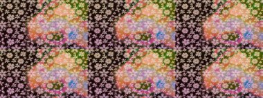 Klasik çiçekler. El çizimi, soyut ve süslü elementler. Suluboya resim taklit Raster çizimi. Tarafsız renkler. Yaz çiçekleri teması.