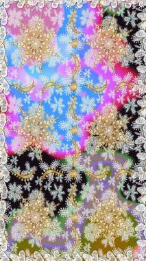 Raster illüstrasyonu. Tekrarlayan elementlerle soyut arkaplan oluşturun. Tarafsız renklerde altın rengi ve altın elementler üzerinde altın pürüzsüz desen. Kusursuz, klasik altın desen..