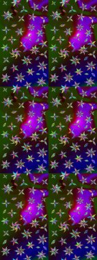 Raster Illustrasyon 'daki Çiçek Deseni' nin son moda çizimi. Düz Çiçek Elementleri Tasarımı. Güzel kumaş deseni. Renkli Yaz Teması çizim şablonu.