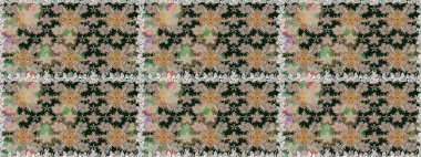 Raster illüstrasyonu. Küçük çiçekli şirin bir desen. Çiçek ve yapraklı çiçek deseni.