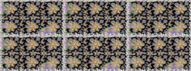 Süslü dekorasyon. Lüks, kraliyet ve Viktorya dönemi konsepti. Raster klasik barok çiçeksiz altın desenli. Gri renklerdeki altın desenli altın elementler.