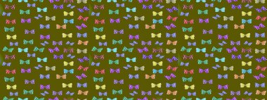 Kelebekli çizim şekli. Tekstil, kumaş, baskı ve davetiye geçmişi. Kahverengi ve nötr renklerde illüstrasyon. Raster..