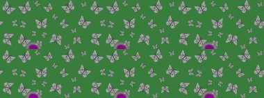 Suluboya soyut parlak desenli kelebek kanatları, retro renkler. Yeşil ve gri renkli resimler. Kumaş, tekstil, baskı ve davet için arkaplan.