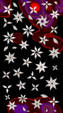 Çiçekler suluboya eskiz deseni. Raster Stili kumaş deseni.