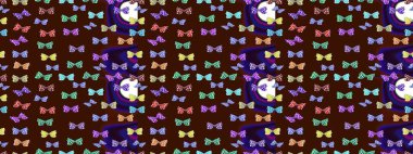 Raster Kelebekleri deseni. Soyut eskiz arka planı. Tropikal kelebeklerle birlikte kahverengi ve mavi renkli resimler. Duvar kağıtları, web sayfası arkaplanları, yüzey dokuları, tekstil için mükemmel..