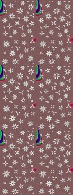 Çiçekli çiçek deseni, suluboya. Süslü kumaş deseni. Raster deseni.