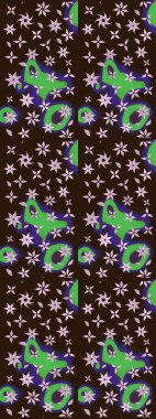 Kahverengi renkli çiçekler. Hediye ambalaj kağıdı, tebrik kartları, posterler ve pankart tasarımı. Raster düz çiçek çizim deseni.