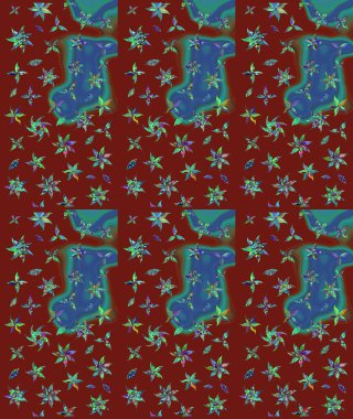 Suluboya tarzında kırmızı renkte çiçekler. Raster illüstrasyonunda çiçek deseni çizimi.