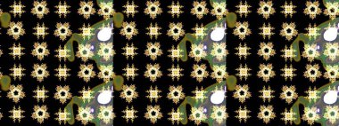 Kar taneli siyah ve kahverengi renkler. Raster illüstrasyonu. Raster Noel soyut renkli arkaplan ve tatlı kar tanesi.