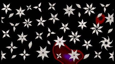 Siyah üzerine çiçekler. Suluboya, elle çizilmiş. Eskiz arkaplan modeli. Raster stoku.