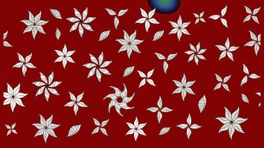 Şirin çiçekli eskiz deseni ve kırmızı ve nötr renklerde yapraklar, suluboya çiçek deseni, duvar kağıdı, kart veya kumaş için fayanslı. Raster illüstrasyonu.