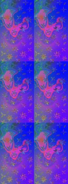 Çiçek arkaplan. Çizim raster deseni. Güzel kumaş deseni.