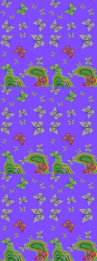 Kelebekli çizim şekli. Erkekler, kızlar, elbiseler, duvar kağıtları için soyut çizim kalıbı. Çizim, karalama, karalama. Sonsuz. Raster illüstrasyonu.