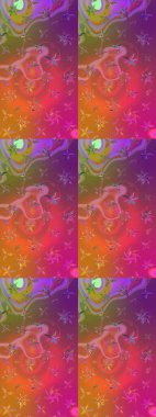 Raster illüstrasyonundaki çiçek desenli çizim. Mor ve pembe renkte çiçekler.