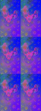 Çiçek arkaplan. Çizim raster deseni. Güzel kumaş deseni.