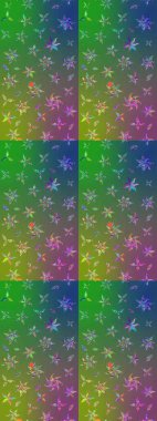 Raster illüstrasyonu. Yeşil ve mavi renklerde. Anti-stres için Raster soyut şablon sayfası.