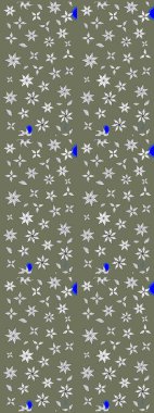 Varicologreen Raster çizimi. Küçük çiçekteki sevimli çiçek deseni. Birçok yeşil soyut çiçekli tropikal çizim deseni.