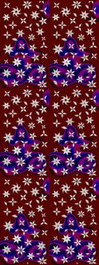 Renkli Bahar Teması eskiz kalıbı. Süslü kumaş deseni. Raster illüstrasyonundaki çiçek desenli çizim. Düz Çiçek Elementleri Tasarımı.