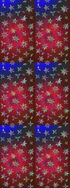 Raster illüstrasyonundaki çiçek desenli çizim. Kırmızı ve kahverengi renkte çiçekler.