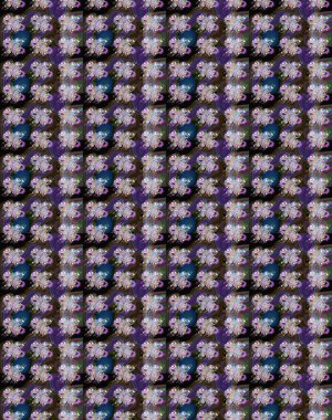 Mor ve kahverengi renklerde. Çiçek buketleriyle klasik bir eskiz şekli. Raster illüstrasyonu.