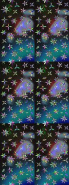 Suluboya çiçekli çiçek deseni. Raster illüstrasyonu. Asya tekstil gri ve mavi renkler.